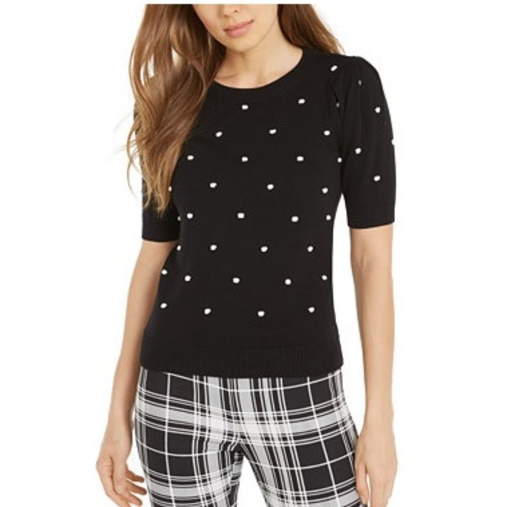 Maison Jules Textured Polka Dot Sweater